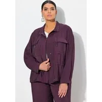 Ulla Popken Sommerjacke Jacke gehämmert Tunnelzug Stehkragen Langarm