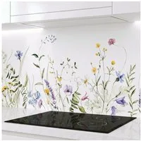 Rodnik Küchenrückwand Sommerblumen, monolithische ABS-Platte mit Direktdruck, formstabil und langlebig