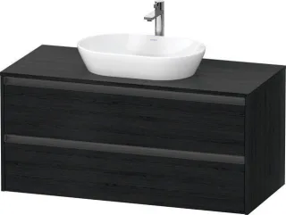 Duravit Ketho.2 Konsolenwaschtischunterbau wandhängend Eiche Schwarz Matt 1200x550x568 mm - K2489701 K24897016160000