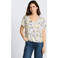 TOM TAILOR T-Shirt T-Shirt (im Einserpack) Crinkle T-Shirt mit Muster
