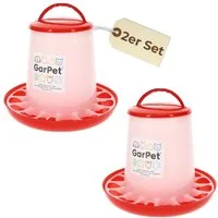 GarPet Futterspender 2er Set Futterautomat Hühner Futterspender Hühner Futtertrog Küken