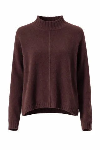 signe nature - Pullover mit Stehkragen braun - Gr. - S