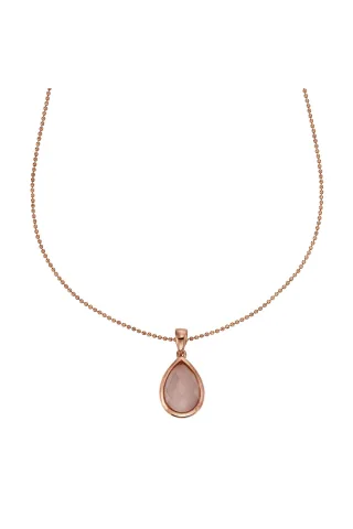 Jamelli Anhänger mit Kette 925 Silber rosé vergoldet Rosenquarz