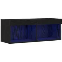 vidaXL TV-Schrank TV-Schrankset 80 x 30 x 30 cm Schwarz Eichen-Optik (1-St)