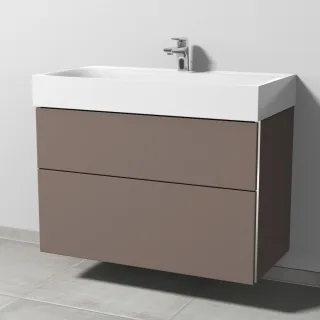 Sanipa 3way Waschtischunterbau zu Kaldewei Silenio Waschtisch mit 2 Auszügen, Taupe-Matt BP4561T