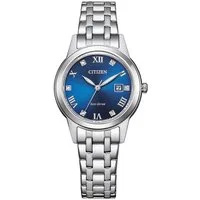 Citizen Solaruhr FE1240-81L, Armbanduhr, Damenuhr, Datum, Kristallsteine, Edelstahlarmband