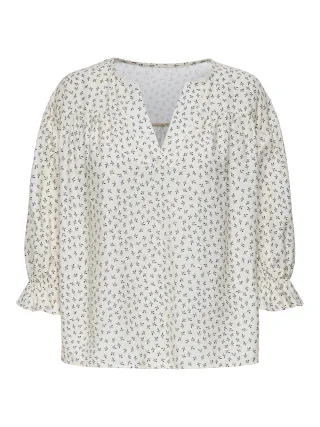 JDY - JDYSKY 3/4 V-NECK TOP WVN EXP Birch - Gr. - M
