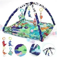 oyajia Spielbogen Baby Spielmatte Zaun Fitness Krabbeldecke Spielecke 75x75×53cm, (Geeignet für Neugeborene von 0–12 Monaten zur Wachstumserkundung), Faltbare Matte,Spielbogen für Babys Aktivitätsdecke,Meeresspielzeug