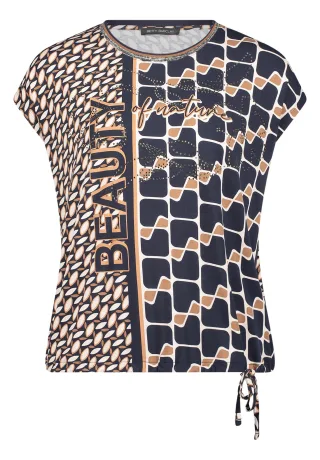 Betty Barclay - Printshirt dark blue/brown - Gr. - 44