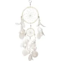 Saraswati Traumfänger Traumfänger Mobile mit 2TF und 5 Capiz Muschel 40cm