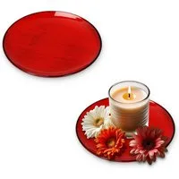 matches21 HOME & HOBBY Dekoschale Deko-Teller 15 cm 2er Set in rot-schwarz für drinnen & draußen (2 St), Tischdeko für individuelle Kränze, Blumenarrangements & Kerzen