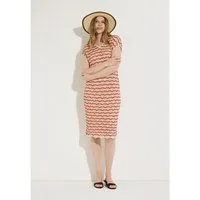 MORE&MORE A-Linien-Kleid feines, Ajour-Strickkleid, Wellenoptik