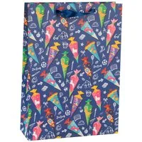 Idena Tragetasche Geschenktasche - Schultüte blau, 25 x 34,5 x 8,5 cm, 210g/m²
