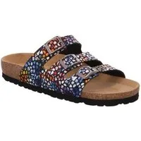 Rohde SUNNYS N°13 Pantolette Sommerschuh, Schlappen, Hausschuh mit buntem Druck, G-Weite = weit