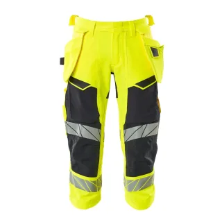 MASCOT Dreiviertel-Hose mit Hängetaschen ACCELERATE SAFE Hi-vis Gelb / Schwarzblau 44 - 19049-711-17010-C44