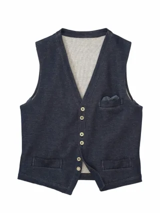 Mey & Edlich Herren Terry-Weste Blau 47 % Viskose, 45 % Baumwolle, 7 % Polyester, 1 % Elasthan