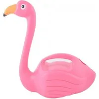 esschert design Gießkanne Flamingo Gießkanne in rosa Blumen Garten 1,5 Liter aus Kunststoff