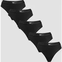 MP Women's Mid Rise Thong (5 Pack) - Black - L