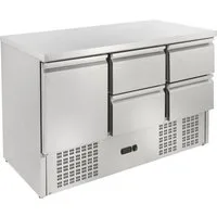 GastroHero Dönergrill Mini Kühltisch Edelstahl GN 1/1 1 Tür 4 Schubladen, 350 W