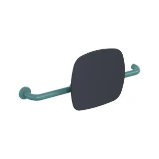 Hewi 801 Rückenstütze 801.51.9262L55 Wandabstand 150mm, Ausführung links, Lehne anthrazitgrau, aquablau