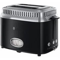 RUSSELL HOBBS Toaster Retro Classic Noir 21681-56 2 Scheiben 6 Stufen 1300 W, 2 kurze Schlitze, für 2 Scheiben, 1300 W