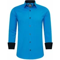 R-NEAL Businesshemd Herren Kontrast Hemd "R-NEAL" Hochzeit-Hemd Slim Fit Stretchhemd