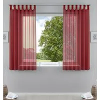 Gardinenbox Gardine (2 St), Schlaufen, transparent, Voile, Transparent Vorhang Set Voile Bleibandabschluss 61000CN