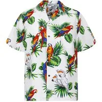 Pacific Legend Hawaiihemd "Kakadu" Herren Kurzarm Baumwolle Kokosknöpfe Original Hawaii