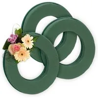 relaxdays Bastelnaturmaterial Steckschaum Ring 3er Set, (Set 3-tlg)