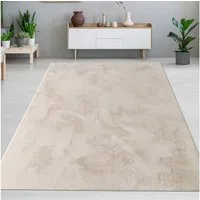 Carpetia Fellteppich Kunstfell Hasenfell-Optik, rechteckig, Höhe: 10 mm, seidig weich & flauschig mit dichter Kurzflorstruktur