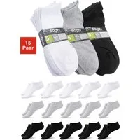 sogzz Sneakersocken 15er Pack (5x Weiß, 5x Schwarz, 5x Grau) Sneaker Socken Damen & Herren (15-Paar, Im praktischen Vorteilspack) Hoher Baumwollanteil mit 80%, Designed in Germany
