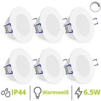 linovum LED Einbaustrahler 6x WEEVO Einbauleuchten mit LED dimmbar warmweiß 6,5W Deckenlampe Spot, Warmweiß