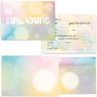 LIMONIA Einladungskarten zum Geburtstag Einladungen mit Umschlägen Karten Pastell Erwachsene, Einladungskarten mit Umschlägen zum Geburtstag Pastell