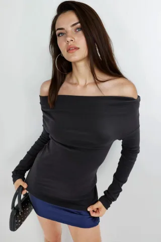 Bootsausschnitt Figurbetonte Bluse