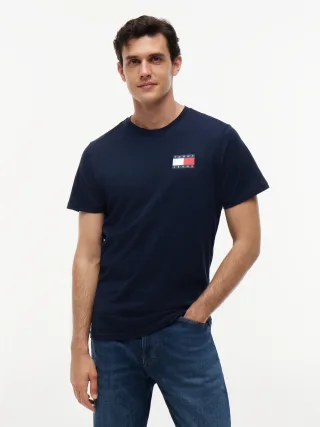 Tommy Jeans (PVH Group) - TJM SLIM ESSENTIAL FLAG TEE EXT Dark Blue - Gr. - XXL