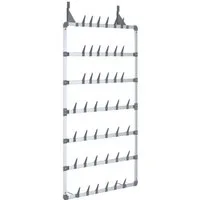 vidaXL Schuhregal Hängender Schuhe-Organizer Silbern 66x13x139 cm, 1-tlg.