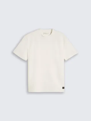 Denim Tom Tailor - Relaxed Fit Sweatshirt mit kurzen Ärmeln gardenia white - Gr. - S