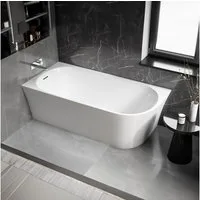 Bernstein Eckwanne NORA CORNER LINKS, Doppelwandig, mit Siphon, Vorwand-Badewanne