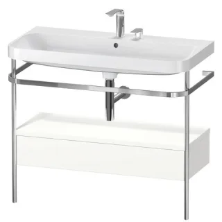 Duravit Happy D.2 Plus c-shaped Set mit Metallkonsole und Schubkasten Weiß Seidenmatt 975x490x850 mm HP4843E3636