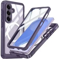 Wigento Handyhülle MagSafe für Samsung Galaxy S26 Plus 5G 360 Grad Bumper Lila 6,7 Zoll, Full Body, MagSafe-Unterstützung, präzise Passform