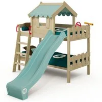 Wickey Kinderbett Crazy Fancy mit Rutsche 90x200 cm – Etagenbett für Kinder (Etagenbett mit Kletterleiter für Kinder), Massivholz