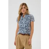 Saint Tropez Rüschenbluse LiljaSZ Crinkle SS Shirt Kunstfaser, Regular fit