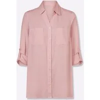 Sieh an! Klassische Bluse Longbluse Langarm