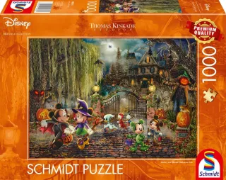 Schmidt Puzzle 58033 - Thomas Kinkade: Disney Mickey & Minnie Halloween Fun [1.000 Teile]