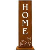 Rostikal Gartenfigur Home Metall Deko Schild, echter Rost