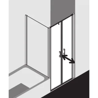 Kermi Liga Pendeltür in Nische LIPTD090201AK 90x200cm, silber mattglanz, ESG klar, auf Duschwanne