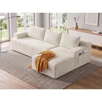 GLP Ecksofa Modulares L Form Bodensofa mit Schlaffunktion 238 cm, Sofa-Set, Boneless Sofa ohne Montage, Cord Ecksofa mit Taschenfederkern
