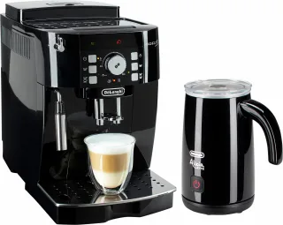 DeLonghi Kaffeevollautomat "Magnifica S ECAM21.118.B - mit Barista-Milchaufschäumer, Schwarz" Direktwahltasten, Kegelmahlwerk (13 Malgrade), 15 Bar Pumpendruck