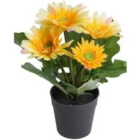 Kunstblume Gerbera mit 5 Blüten, Botanic-Haus, Höhe 26 cm