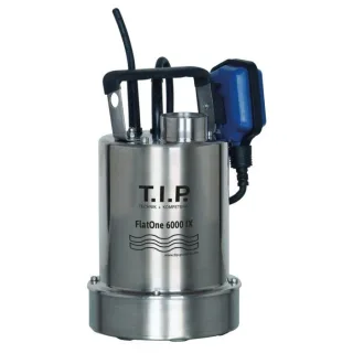 T.I.P. Pool Drainagetauchpumpe - Edelstahl, 6.000 l/h, Flachabsaugend, 6 m Förderhöhe, Rückschlagventil, FlatOne 6000 IX 30440